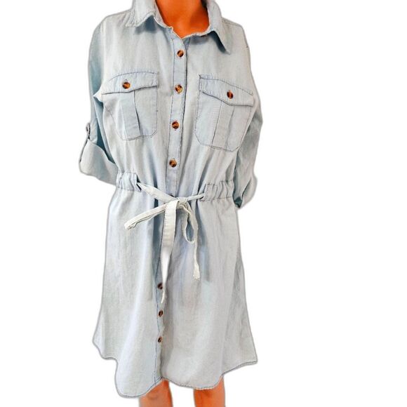 Speed Limit 98 Dresses & Skirts - Speed Limit Light Blue Denim Dress